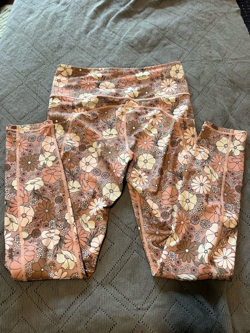 Floral Print women’s Leggings - Pink & Brown